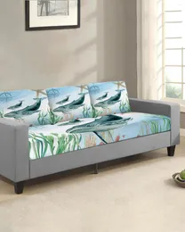 Pokrywa krzesełka motyw morskich zwierząt wielorybów rozgwiazdy poduszka do osłony sofy sofa ochraniacza rozciągające się do mycia wymienne elastyczne oknikierki