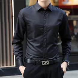 Men's Casual Shirts Spring And Autumn Shirt Light Business Dress Solid Color Slim Fit Long Sleeve Professional Tooling