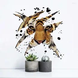Wall Stickers Vivid 3d Tiger Head For Home Decoration Animal Mural Art Diy Bedroom Living Room Pvc Safari Decals