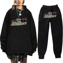Threaded bottom hem men's and women's casual sports suit Trapstar red and black tiger head sweater pants suit