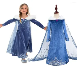 Thema Kostüm Mädchen Halloween Eis Cosplay Kinder Kleid Langarm Umhang Prinzessin Weihnachten