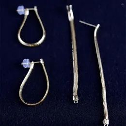 Dangle Earrings UNICE Real 18K Solid Yellow Gold AU750 Jewelry Soft Snake Bone Chain Long Drop Women Fashion Lady 3 Wearing Methods