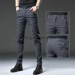 Mäns jeans 2023 Spring och Autumn New Classic Fashion Solid Colastic Jeans Men's Casual Slim Hate