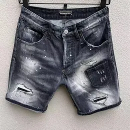 Джинсы DSQ PHANTOM TURTLE Мужские джинсы Роскошные дизайнерские узкие рваные крутые джинсы с дырками Модный бренд Fit Джинсы Мужские Washed295U