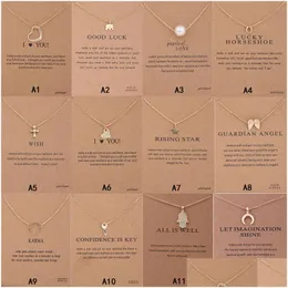 Pendant Necklaces Arrival Dogeared Necklace With Gift Card Elephant Pearl Love Wings Cross Key Zodiac Sign Compass Lotus For Women F Dhicz