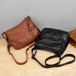 Waist Bags Fashion Ladies Solid Color Large Capacity Leather Shoulder Bag Messenger Womens