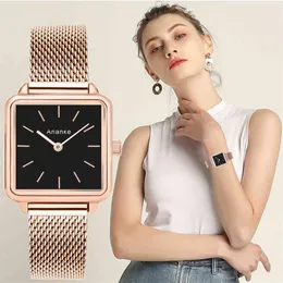 Ananke Luxury Designer Brand Women Casual Dress Quartz Watch Ladies Armband Watches mode rostfritt stål uhr klocka 210325314U