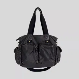 イブニングバッグAnnmouler Designer Women Tote Bag Bag PU Leather HandbagsヴィンテージモーターサイクルブロンズクロスボディロングストラップSACSOPOUR