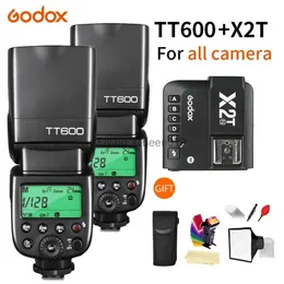 Flash Heads Godox TT600 Flash 2.4G 무선 TTL 1/8000S 카메라 사진 Speedlite + X2T-C/N/S/F/O/P Fuji Olympus YQ231003의 트리거