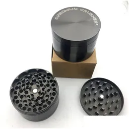Smoking Pipes Chromium Crusher Herb Grinders Diameter 6M 4 Layers Spice Pepper Tobacco Grinder Zinc Alloy Drop Delivery Home Garden Dhfvn