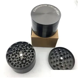 Tubos de fumo Triturador de cromo Herb Grinders Diâmetro 6m 4 camadas Spice Pepper Tobacco Grinder Zinc Alloy Drop Delivery Home Garden Dhfvn