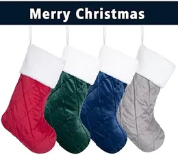 6 Paket Noel Çorapları Kadife Elmas Büyük Yumuşak Lüks Aile Dekorasyonları için Süsleme Süsleme Ağacı Tatil Partisi 21 inç
