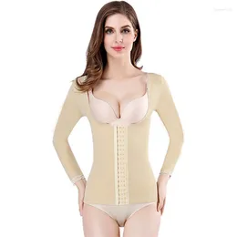 Frauen Shapers Korsett Top Langarm Nahtlose Taille Shaper Unterwäsche Arm Bauch Abnehmen Mantel Flache Bauch Shaperwear