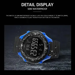 럭셔리 시계 남자 5bar 방수 Smael Watch S Shops Resist Cool Big Men Watches Sport Military 1342 LED Digital WrsitWatches 281d