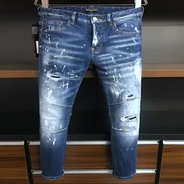 DSQ Phantom Turtle Men's Jeans Classic Fashion Man Jeans Hip Hop Rock Moto Mens Casual Design Ripped Jeans Ejressed Skinny 277V