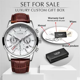 Lige Top Luxury Fashion Leather Strap Quartz Men Watches Casual Date Male Male Wristwatches Homme Montre Clock Box 210310248U