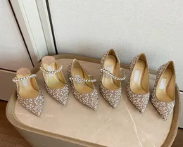 selling 65cm 85cm high heels leather pointed pearl diamond high heels flat shoes leather wedding party shoes size 35407767519
