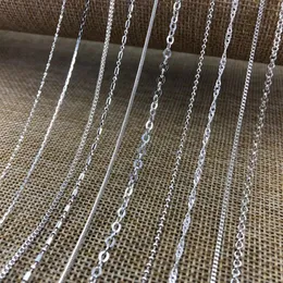 Whole 120pcs lot Mix 10 style Metal Silver Plated Necklaces Chain Diy Fashion Jewelry Necklace For Women Girl Fitting Lobster 269b