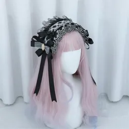 Fontes de festa preto gótico hairband anime empregada cosplay bandana lolita laço arco hairpin headwear acessório de cabelo para meninas presente d1107