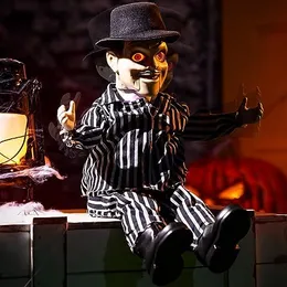 4 Animatronics da 5 piedi Appesi Bambole oscillanti Decorazioni di Halloween Suono attivato con suono inquietante, Occhi illuminati, Movimento, Casa stregata Holi