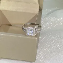 Cluster Rings Anillos De CN(Origin) Diamond Ring Females Fine Wedding Bands Silver 925 Jewelry For Women Gemstone