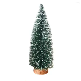 Christmas Decorations Tree With Wood Base Artificial Pine For Tabletop Decrations 20cm Small
