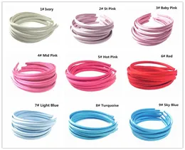 10Pcslot 10mm 30 Colors Solid Color Satin Fabric Covered Resin Hairband Ribbon Adult Girls Headband Kids DIY Hair Accessories8384557