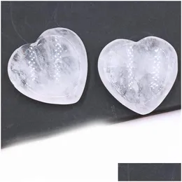 Stone 40mm Loose Heart Healing Love Pocket Palm Crystal Oro för ångest Reiki Ncing Rocks Gemstone Farmhouse Kitchen Home Dhgarden Dhyeo