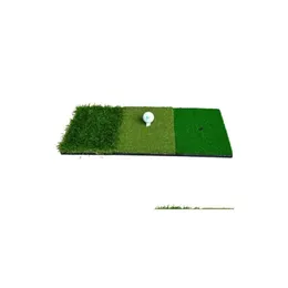 Golf Training Aids 12X24Golf Hitting Mat Indoor Outdoor Backyard Tri-Turf With Tees Hole Practice Protable Drop Delivery Sports Outdoo Dhgmi