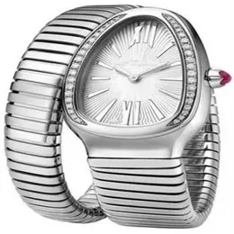 Классические женские деловые часы Змеиный серебристо-белый браслет с бриллиантами Безель Рим Японские кварцевые спортивные часы из нержавеющей стали Sapphire231P