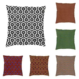 Plush Pillows Cushions Geometric Pattern Looped Hexagons Cushion Cover Home Decor Print Mid Century Modern Overlook Hotel Carpet Throw Pillow for Car YQ231004
