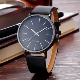 New Arrival Elegant Classical Leather Watch Brand Man Woman Lady Girl Unisex Fashion Simple Design Quartz Dress Wrist watch Reloj 238O