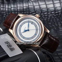 Lusso nuovo classico Calatrava 5296 5296R-001 quadrante bianco blu Giappone Miyota 8215 orologio automatico da uomo cassa in oro rosa cinturino in pelle 277E