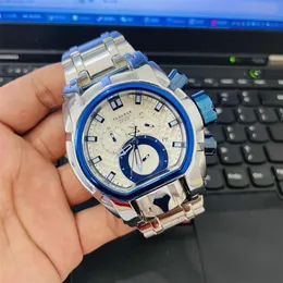 腕時計の無敗のリザーブボルトゼウスメンズクォーツウォッチクロノグラフラグジュアリーシルバーインビンシブルインビクティリロジデホンブレドロップ201h
