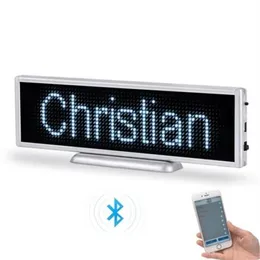 P3 Bluetooth Rechargeable LED sign 16 64 pixels programable scrolling display panel for store desktop or hanging LED sign280E