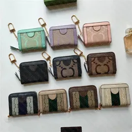 Designer purse keychain wallet Womens key coin mens printing The letters Zipper wallet card holder Genuine Leather luxury small zippy wallets