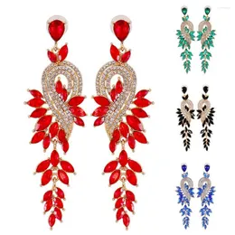 Dangle Earrings 1 Pair Geometric Faux Crystal Jewelry Elegant Long Drop For Wedding