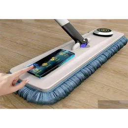MOPS MAGIC Selfeaning Squeeze Mop Microfiberスピンと洗濯床のホームクリーニングツールバスルームアクセサリー2104239350 DHTPAのためにフラットに行く