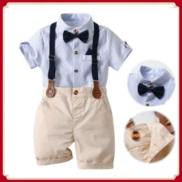 Clothing Sets Kids Clothes Set Boy Summer Gentleman Suit Baby Cotton Shirt Short Sleeve Shorts Children's Child Poshoot Outfit