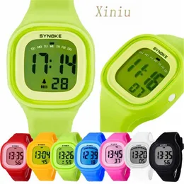 Unisex Silicone LED Light Digital Sport Wrist Watch Kid Women Girl Men Boy Watches Colorful Light Swimming Waterproof Watch287o