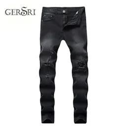 Gersri Jeans Men Patchwork Destry Brand Comfortable Cropped Pants Man Cowboys Demin Pants Male Drop X0621203R