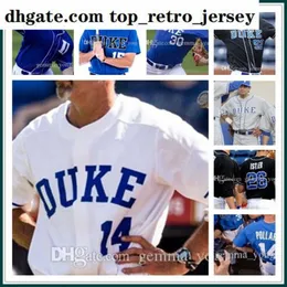 Мужчины Custom Duke Blue Devils NCAA College Baseball 3 Крис Крэбтри 7 Маркус Строман 9 Гриффин Конин 13 Райан Дэй 33 Адам Ласки Сшитые трикотажные изделия