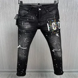 DSQ PHANTOM TURTLE Klassische Mode Herren Jeans Hip Hop Rock Moto Herren Casual Design Zerrissene Jeans Distressed Skinny Denim Biker Jeans268l