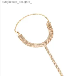Other Luxury Shiny Rhinestone Bralette Body Bra Necklace Harness for Women  Sexy Bikini Crystal Chain Breast Waist Body Jewelry GiftL231004