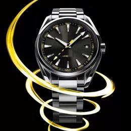 2023 Mens Luxurys 시계 세계 시간 제임스 본드 007 남성 자동 시계 가우스 기계식 운동 스카이 운동 시계 스틸 손목 시계 242L