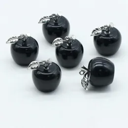 ペンダントネックレス卸売色のカラーフルフ自然結晶リンゴの黒曜石の石の装飾用ドロップデリブdhurvのための異なる素材のクリスタル