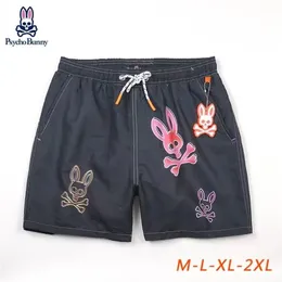 Męskie modne spodnie spodnie plażowe Skull Rabbit Psycho Bunny Surf Shorts Szybkie suche europejskie i amerykańskie szorty jogi boot247w