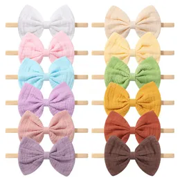 Yumuşak Head Band Yenidoğan Düz Renk Bowknot Head Band Baby Toddler Günlük Sıradan Müdürlük Çocuk Saç Aksesuarları