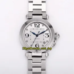 V9F Latest Lady Watch PA0013 A2892 modify Cal 049 Automatic VPH 28800 35 25MM White Dial Sapphire 316L Stainless Bracelet eternity329u