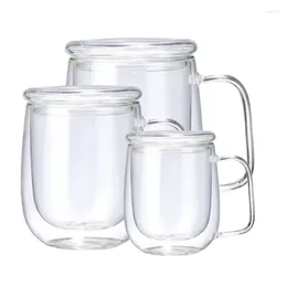Bicchieri da 3 pezzi Tazza da tè 250-450ML Birra resistente al calore Caffè Bevanda fredda fatta a mano Set da bere trasparente